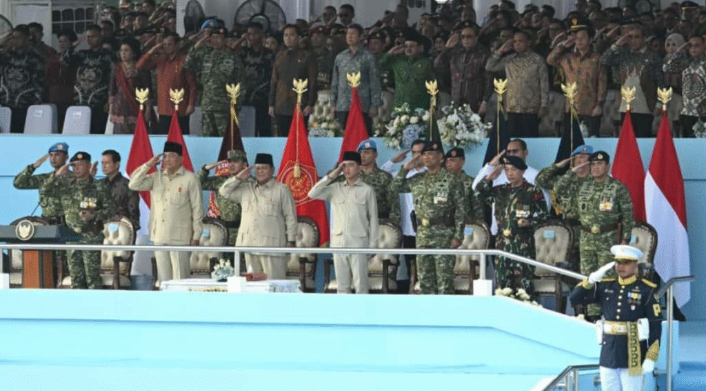 Presiden Prabowo Pimpin Upacara HUT ke-80 TNI di Monas